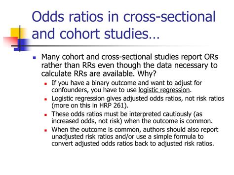 odds ratio cohort|Explaining Odds Ratios.